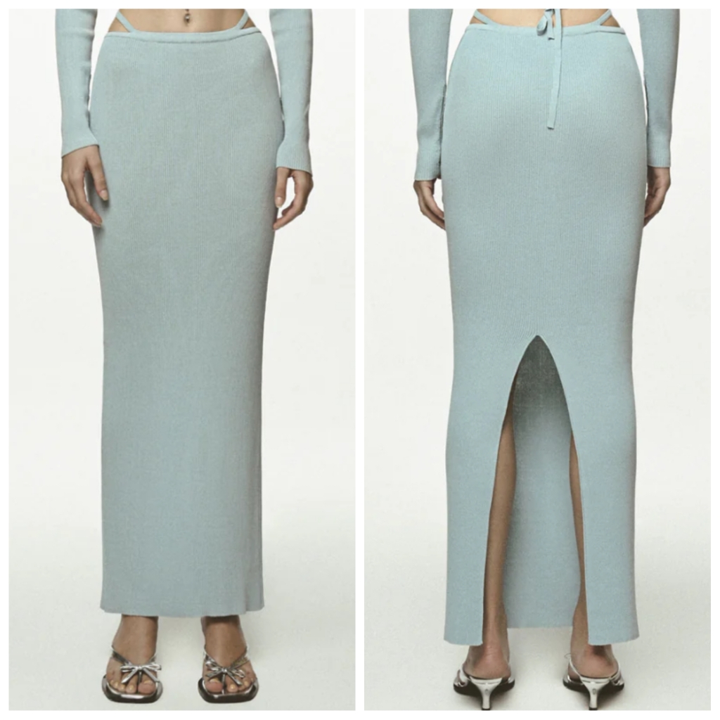 Materiel Designer Thin Strap Maxi Skirt Xs Blue